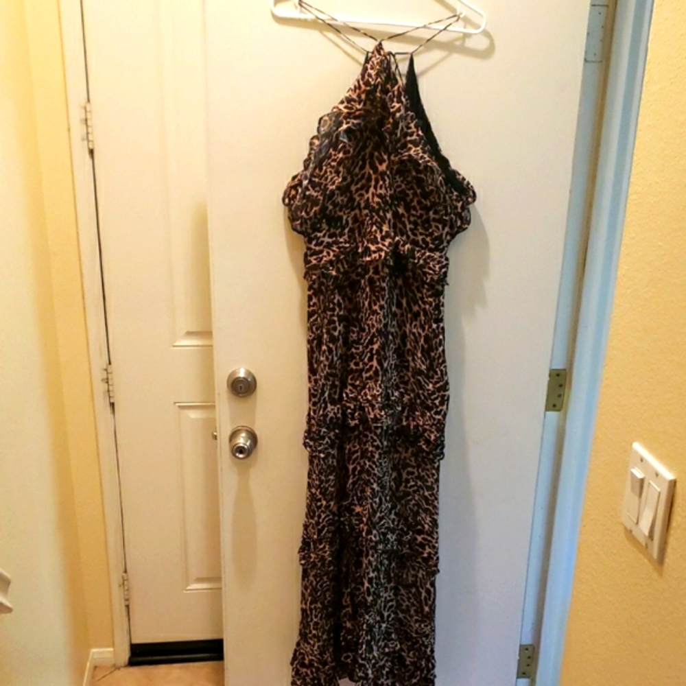 AFRM Leopard Print Halter Dress